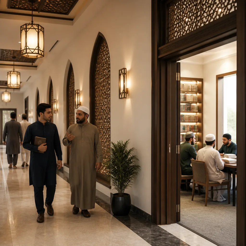 A community space that conveys mentorship, learning, and brotherhood.