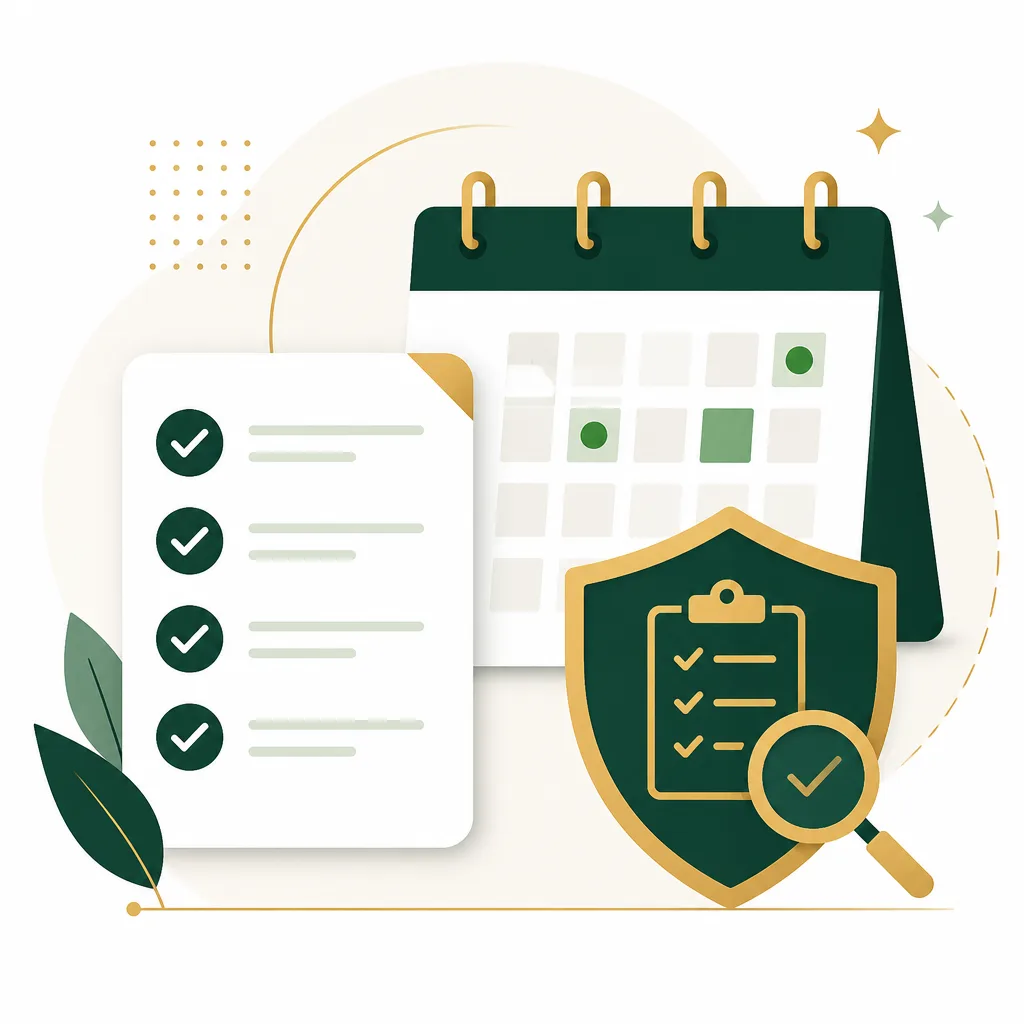 Illustration representing guidance and readiness for event permits and inspections for AMCC hall rentals.