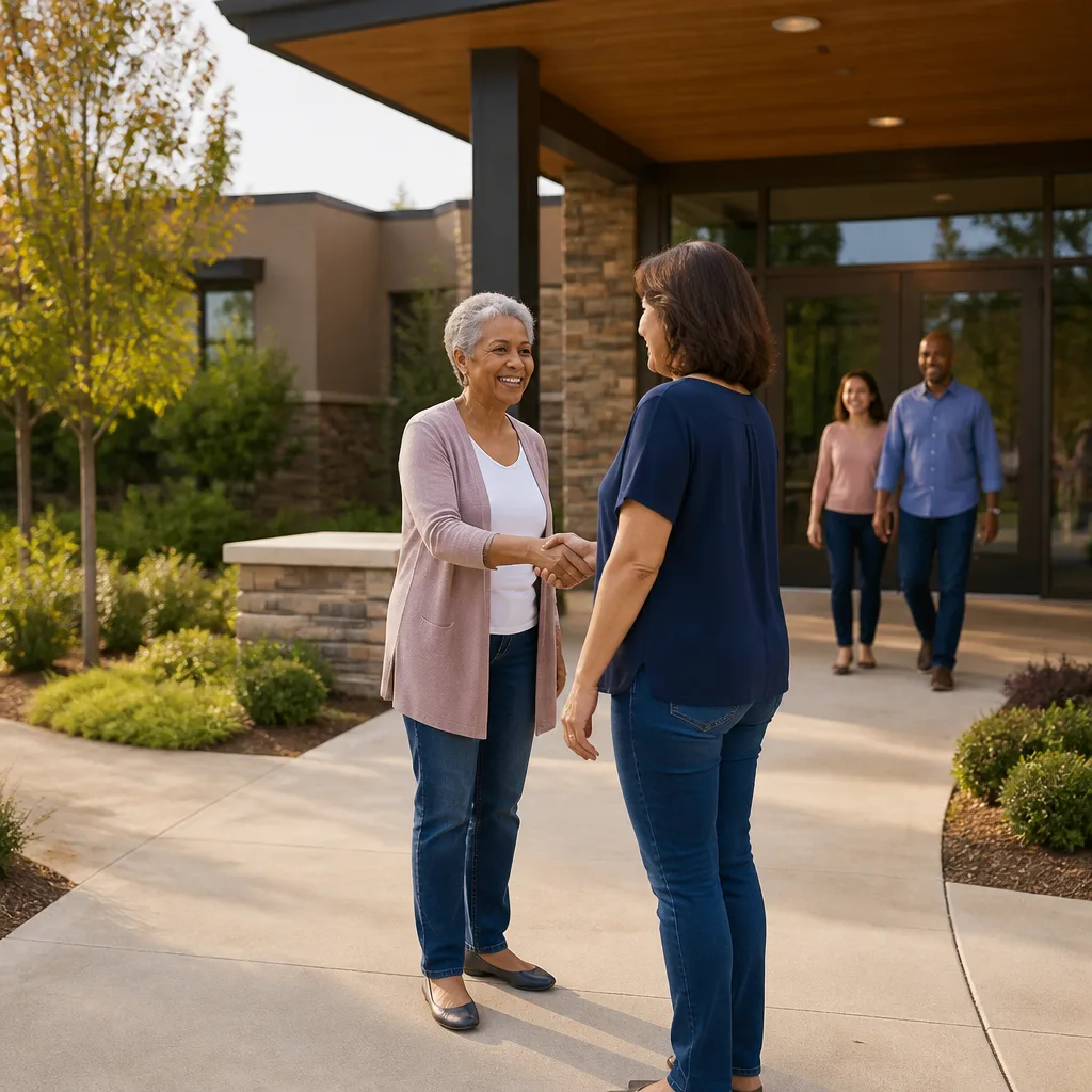 Welcoming community center entrance