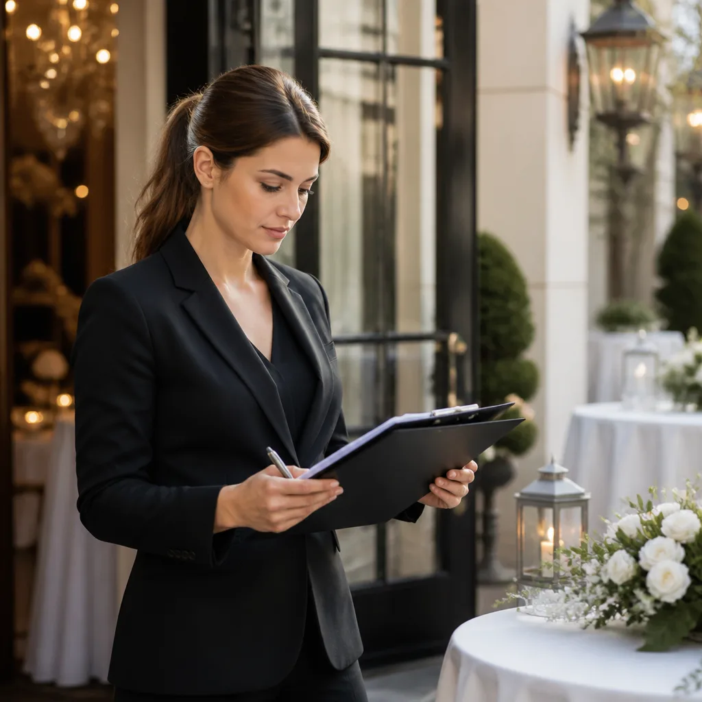 Event coordination scene representing the AMCC booking steps