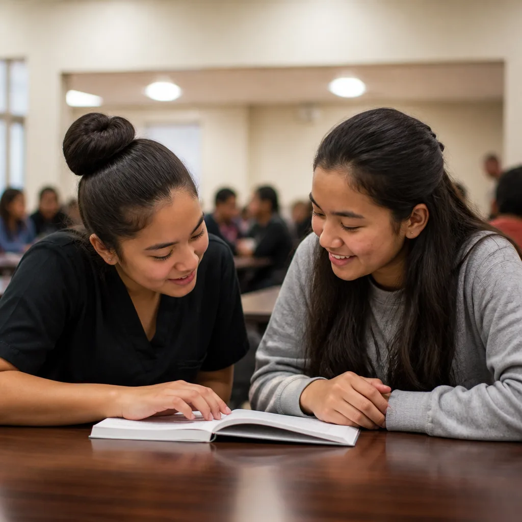Sisters gathered together in a warm learning community atmosphere