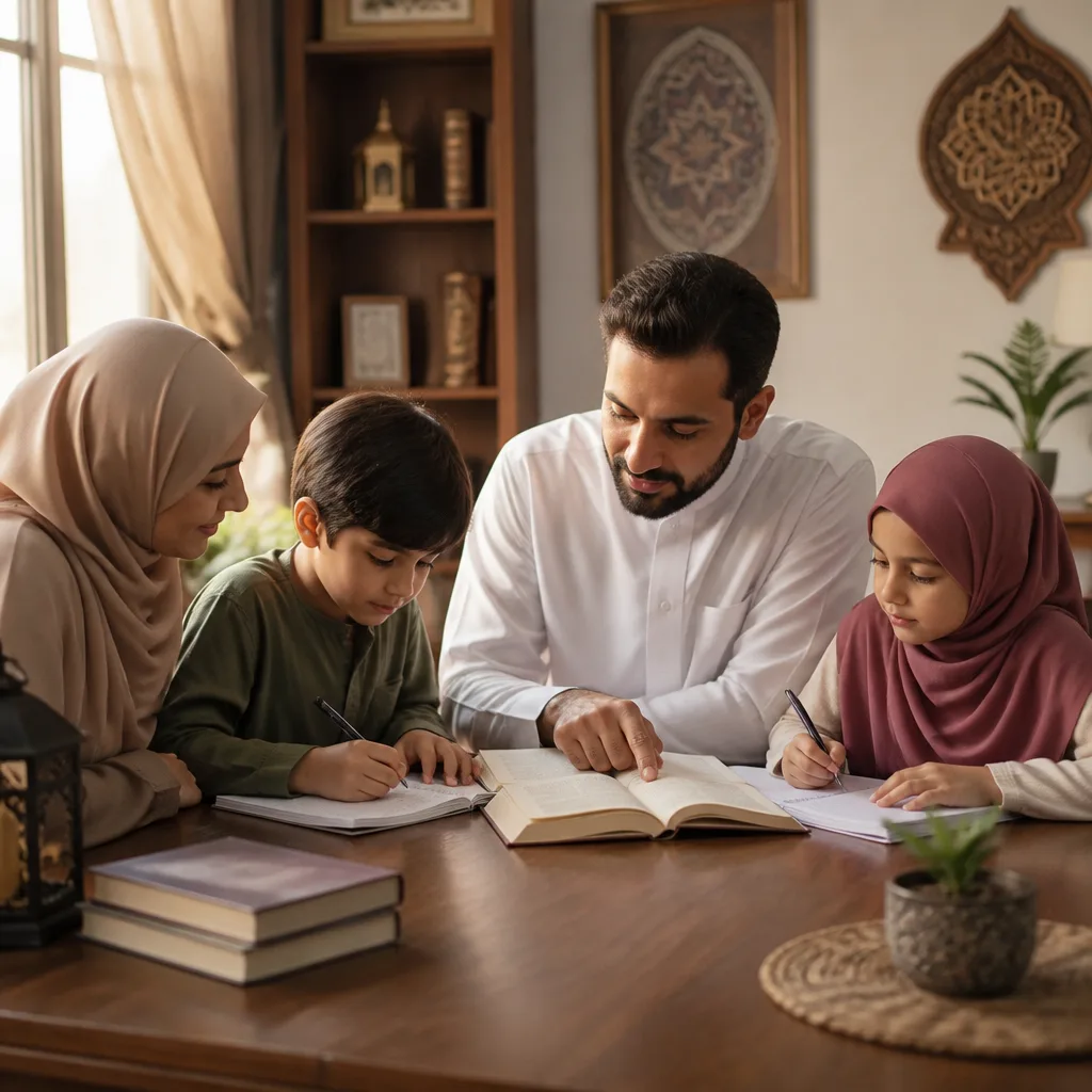 A homeschooling family building a consistent Islamic learning routine at home