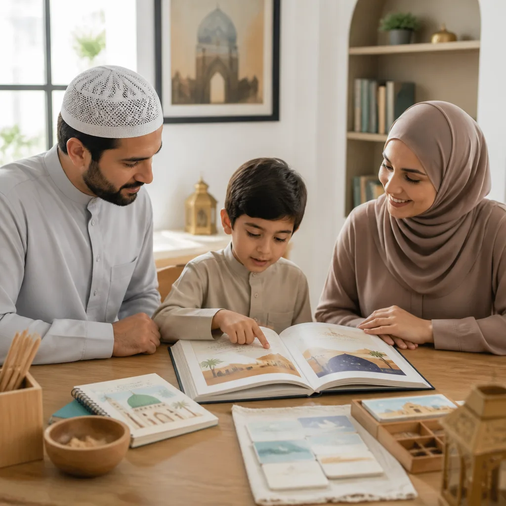 A calm, organized homeschooling study setup representing AMCC unit studies (no visible text).