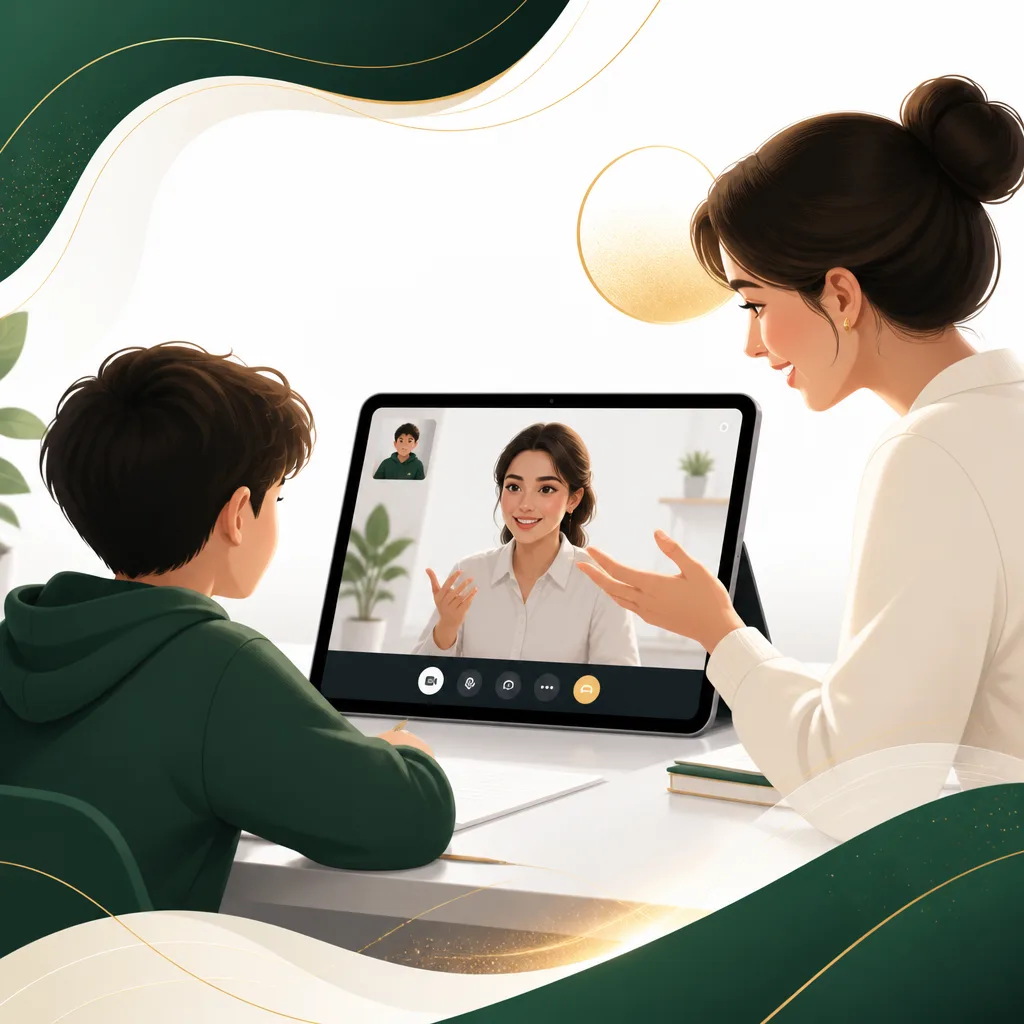 Online Quran learning with a teacher guiding recitation through a digital session