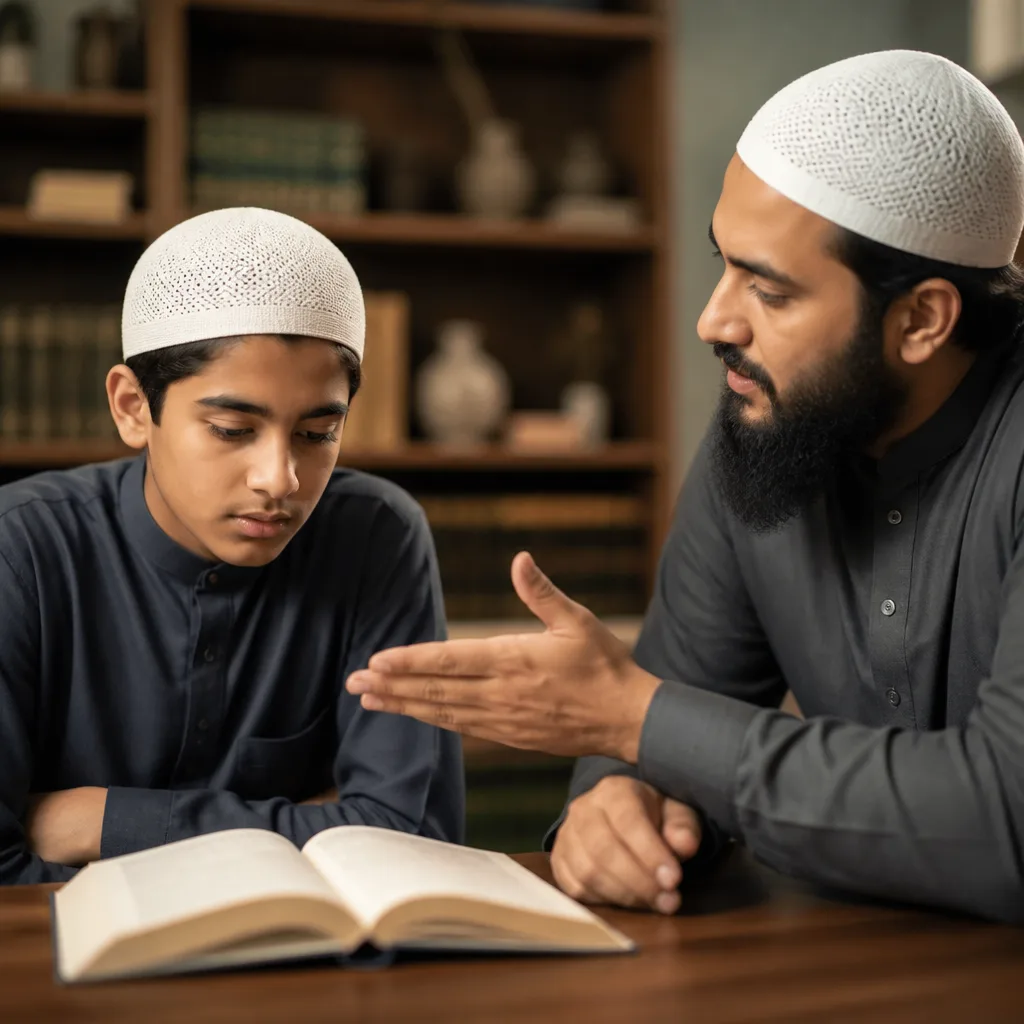 Student practicing Tajweed with instructor guidance