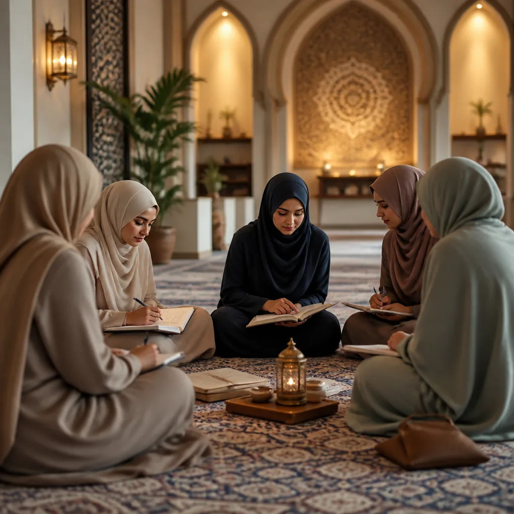 Women’s study circle reflecting in a calm mission-driven space