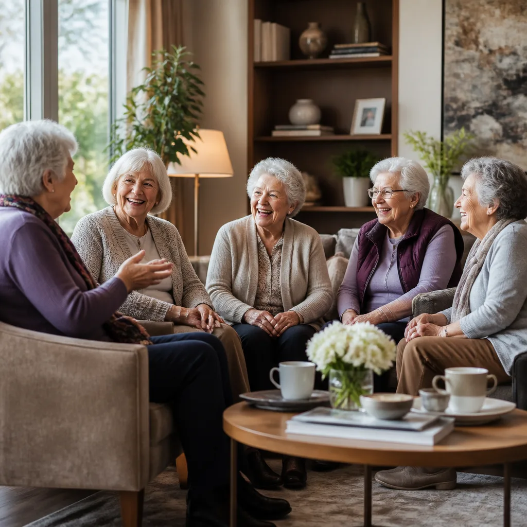 Women gathered in a warm community setting