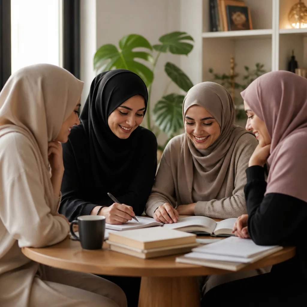 Women exploring Islamic studies together in a welcoming, women-only community space