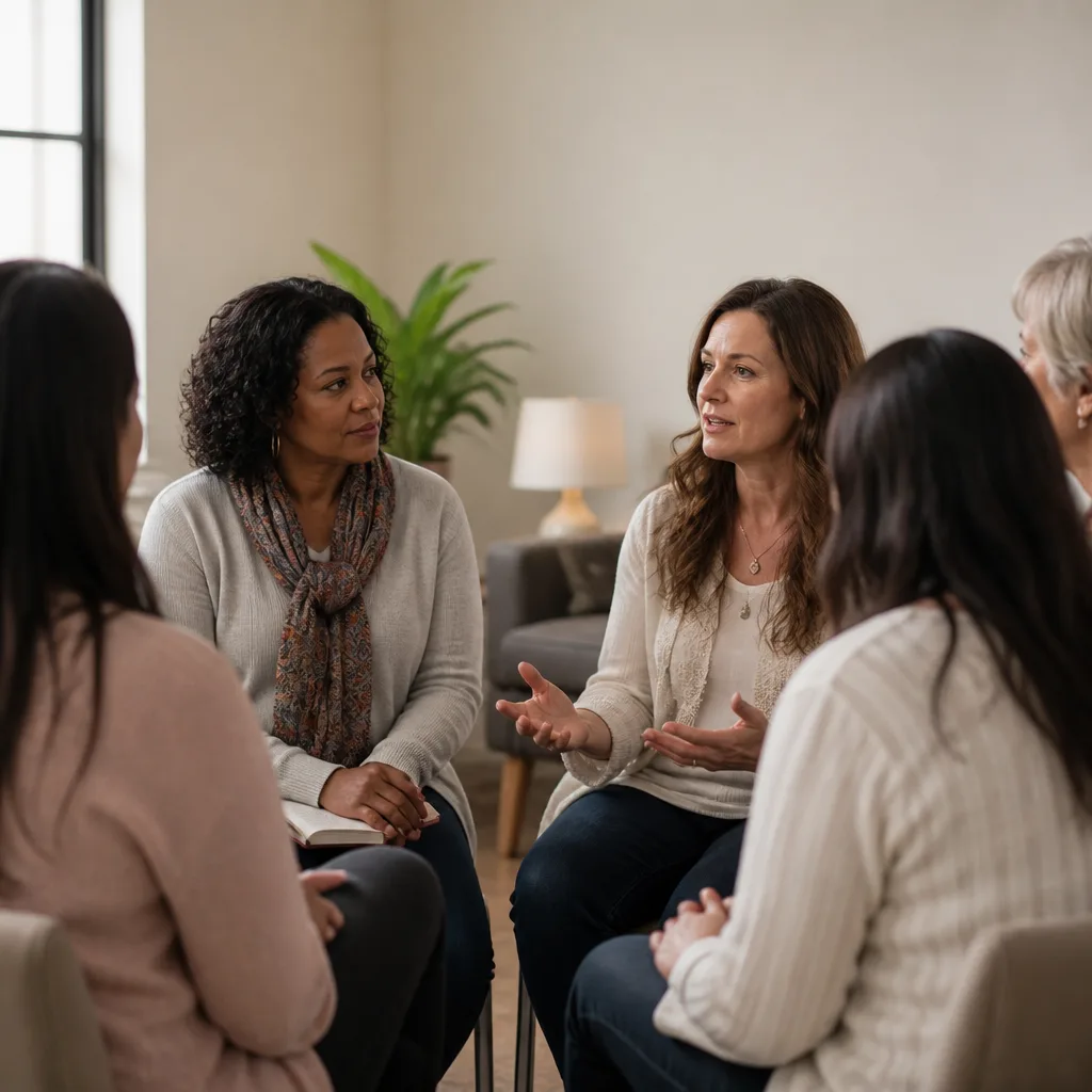 Women seated in a study circle during a reflective conversation