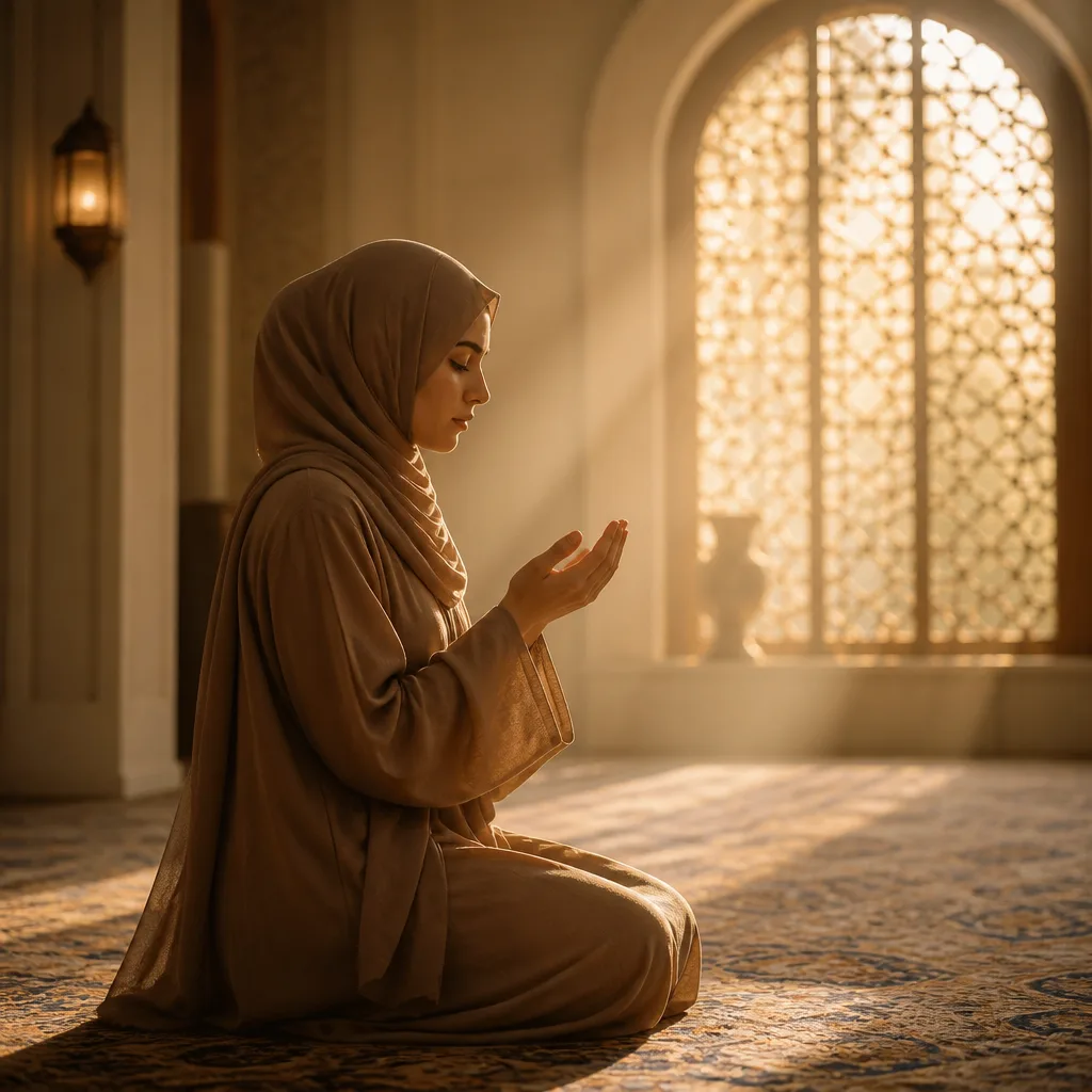 A peaceful moment of du’a for spiritual support