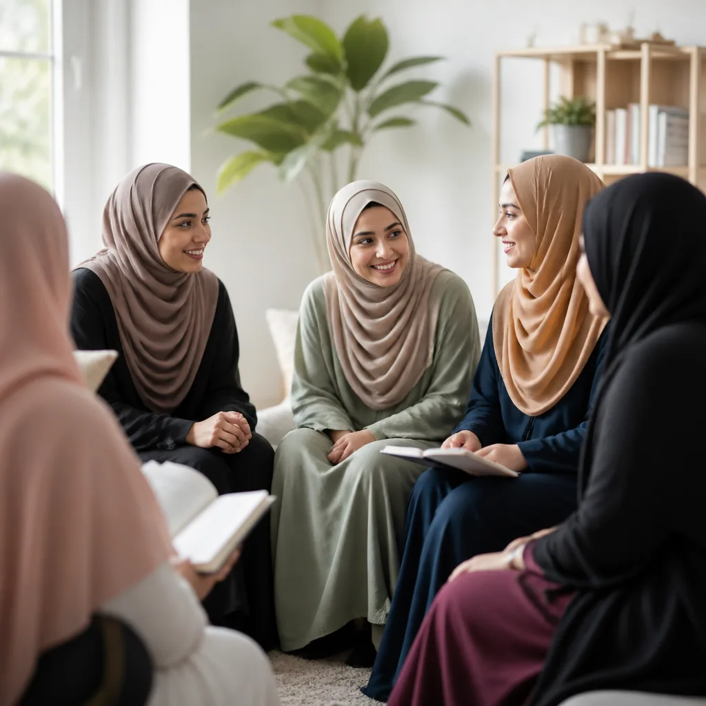 Sisters gathering in a warm community learning circle at AMCC