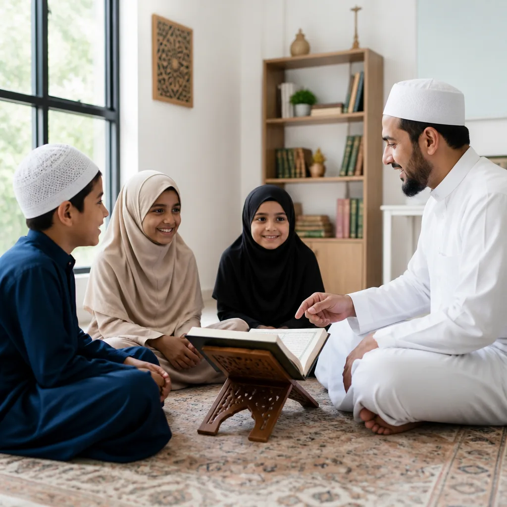 Children learning in a bright, welcoming classroom with an instructor