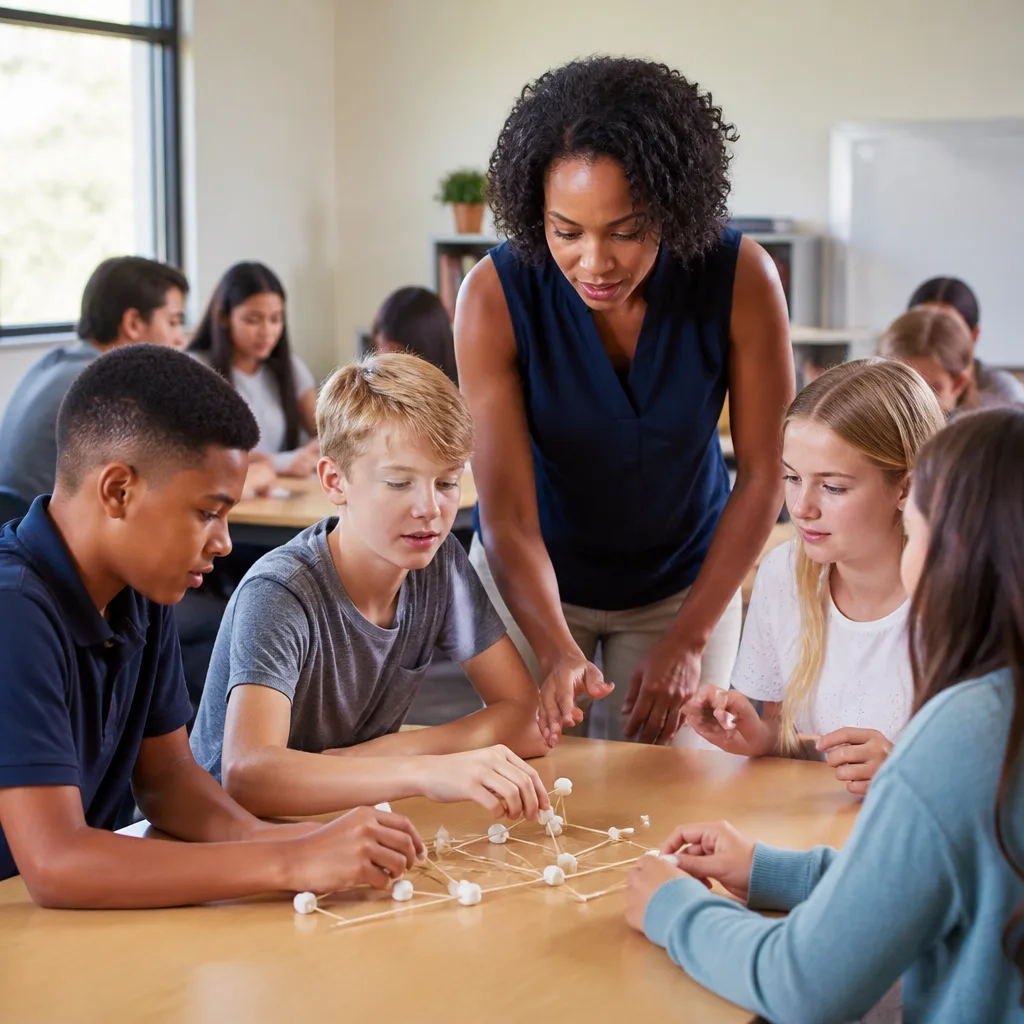 Students participating in a structured learning session