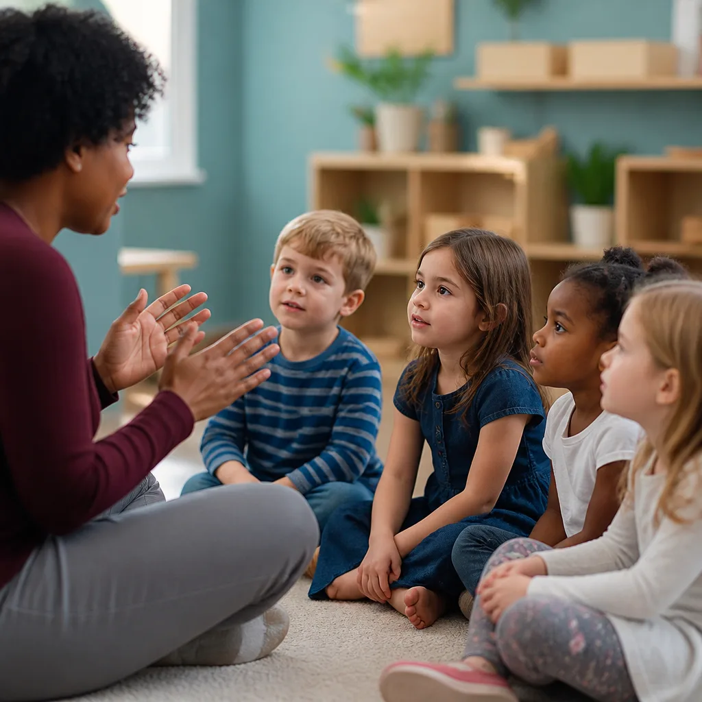 Children listening during an instructor-led lesson