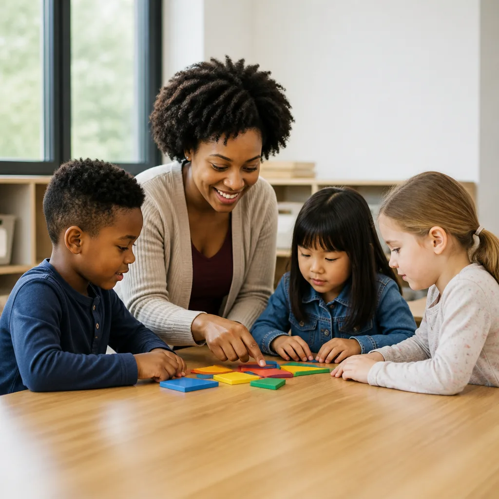 Children practicing during an instructor-led learning activity