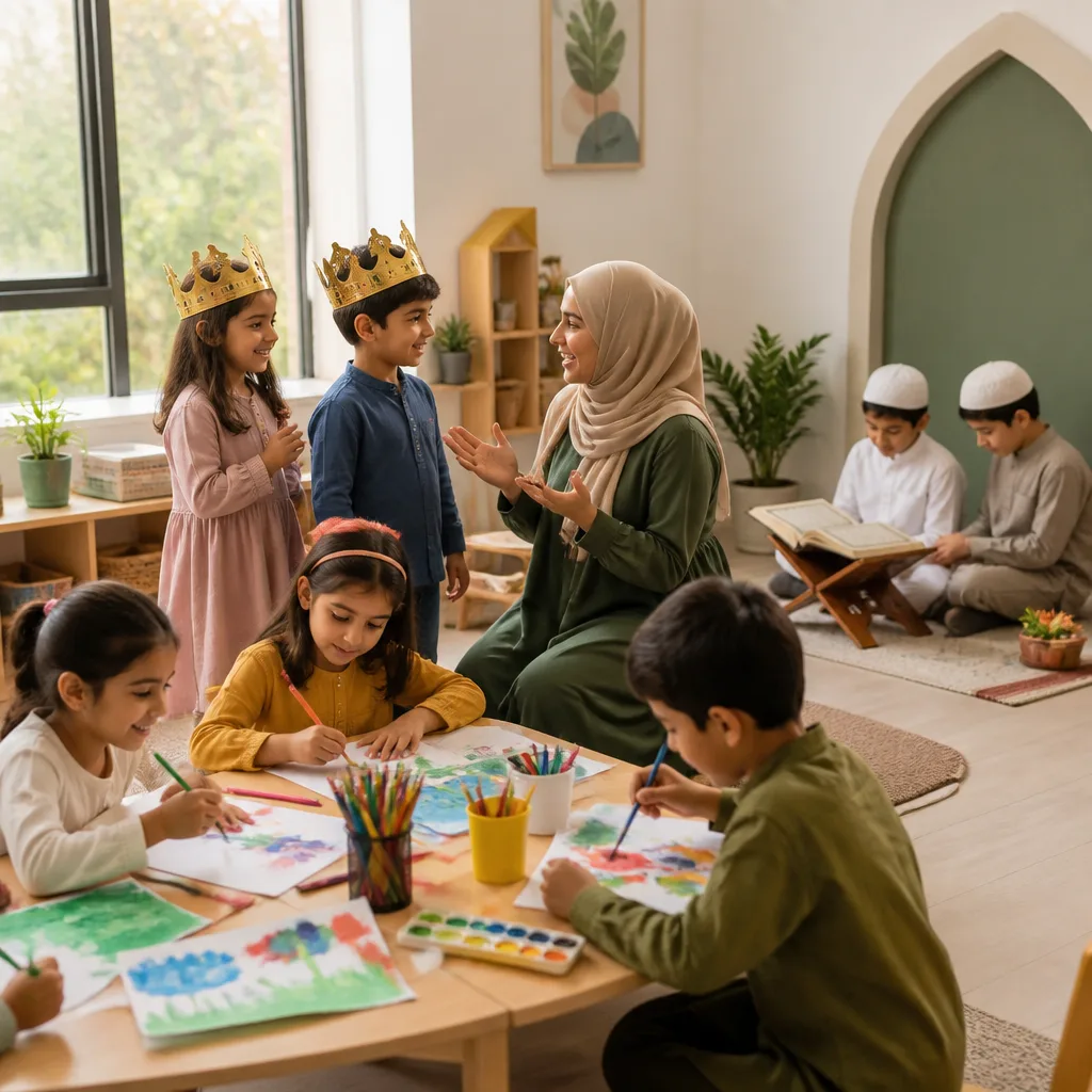 Interactive classroom activities teaching du’as, stories, and good manners