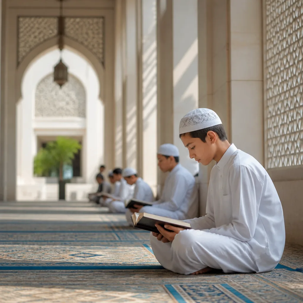 A serene community learning area connected to the masjid environment