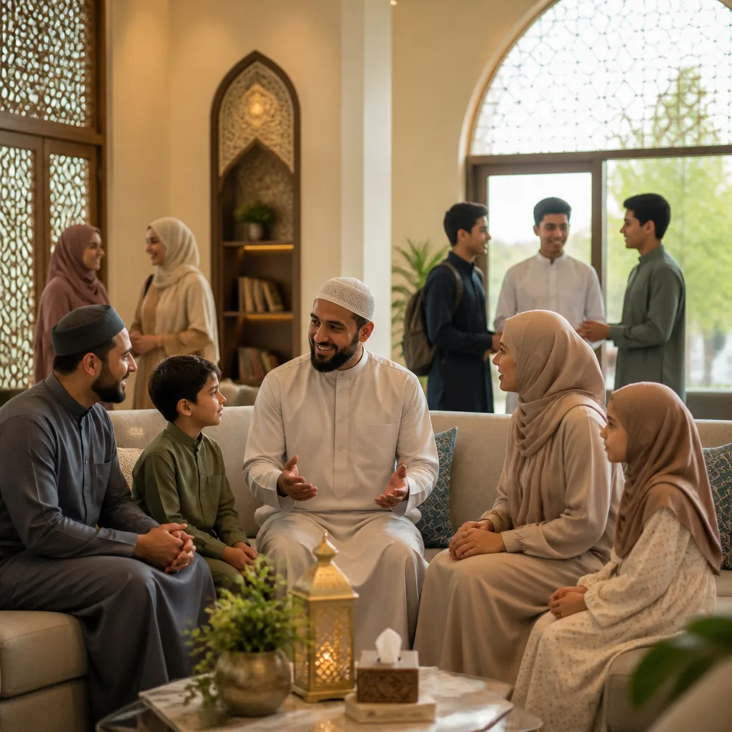 Families building community connection in a welcoming masjid setting