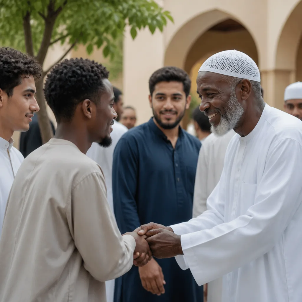 Diverse group of men in a calm community setting