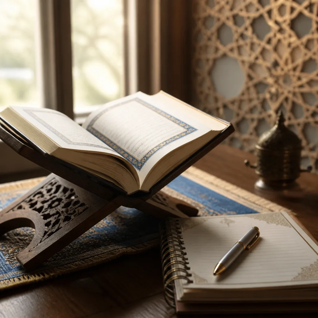 Open Qur’an with study materials for structured learning