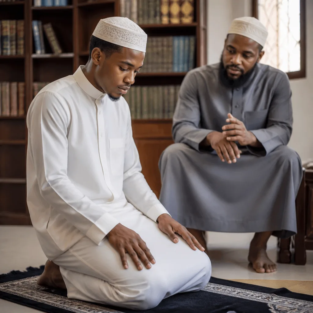 Brother focusing during a calm prayer and study moment