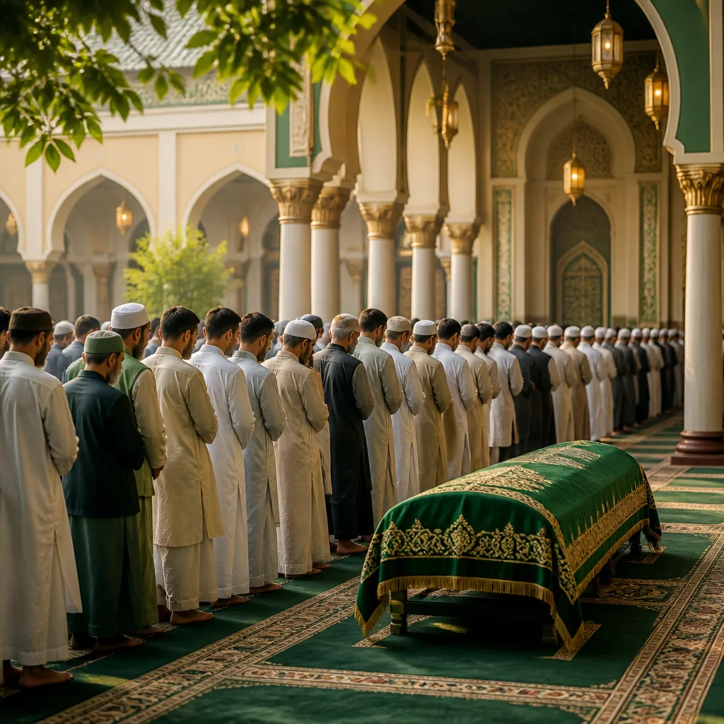 Families receiving guidance for janazah and burial day
