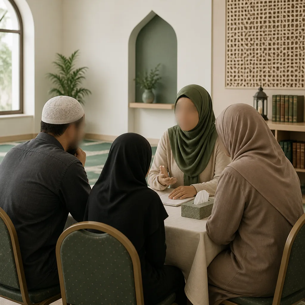Supportive Islamic funeral guidance in a calm community setting