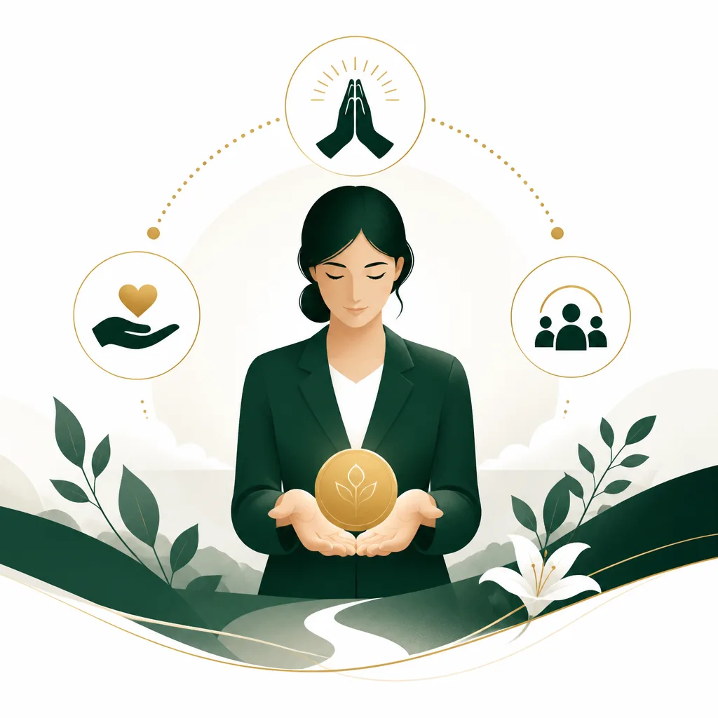 Modern illustration depicting compassionate Islamic funeral services with practical guidance and support.