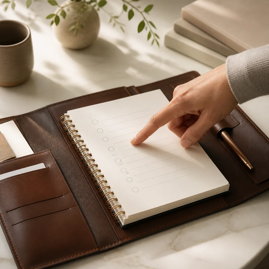 A guided, step-by-step planning moment during funeral arrangements