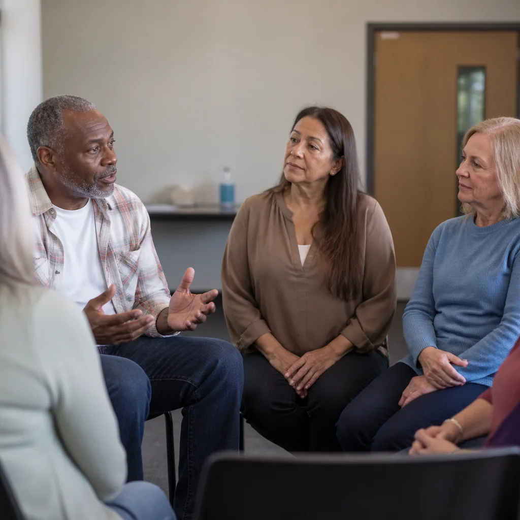 People learning together in a welcoming community space
