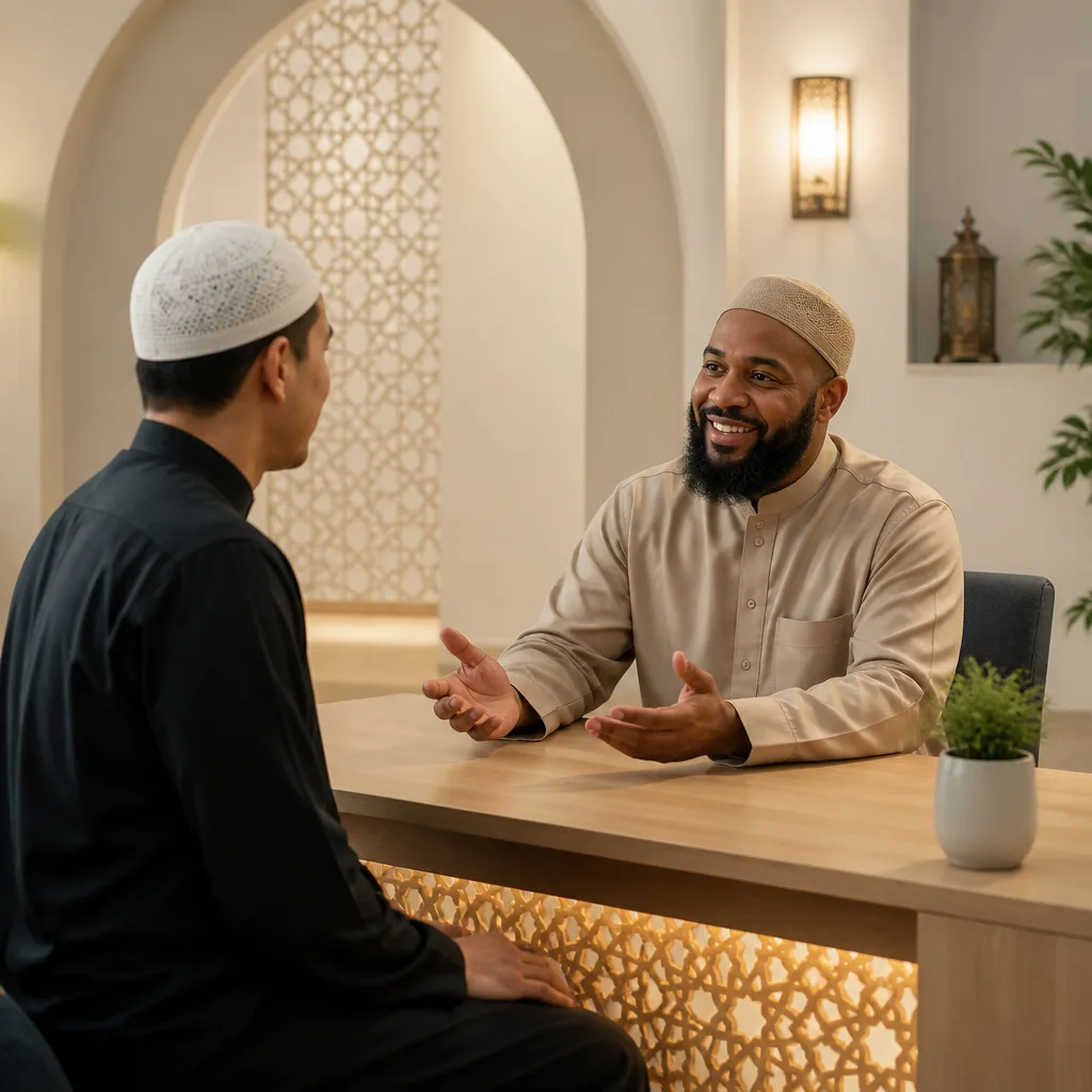 A new Muslim getting started through personal support and onboarding guidance