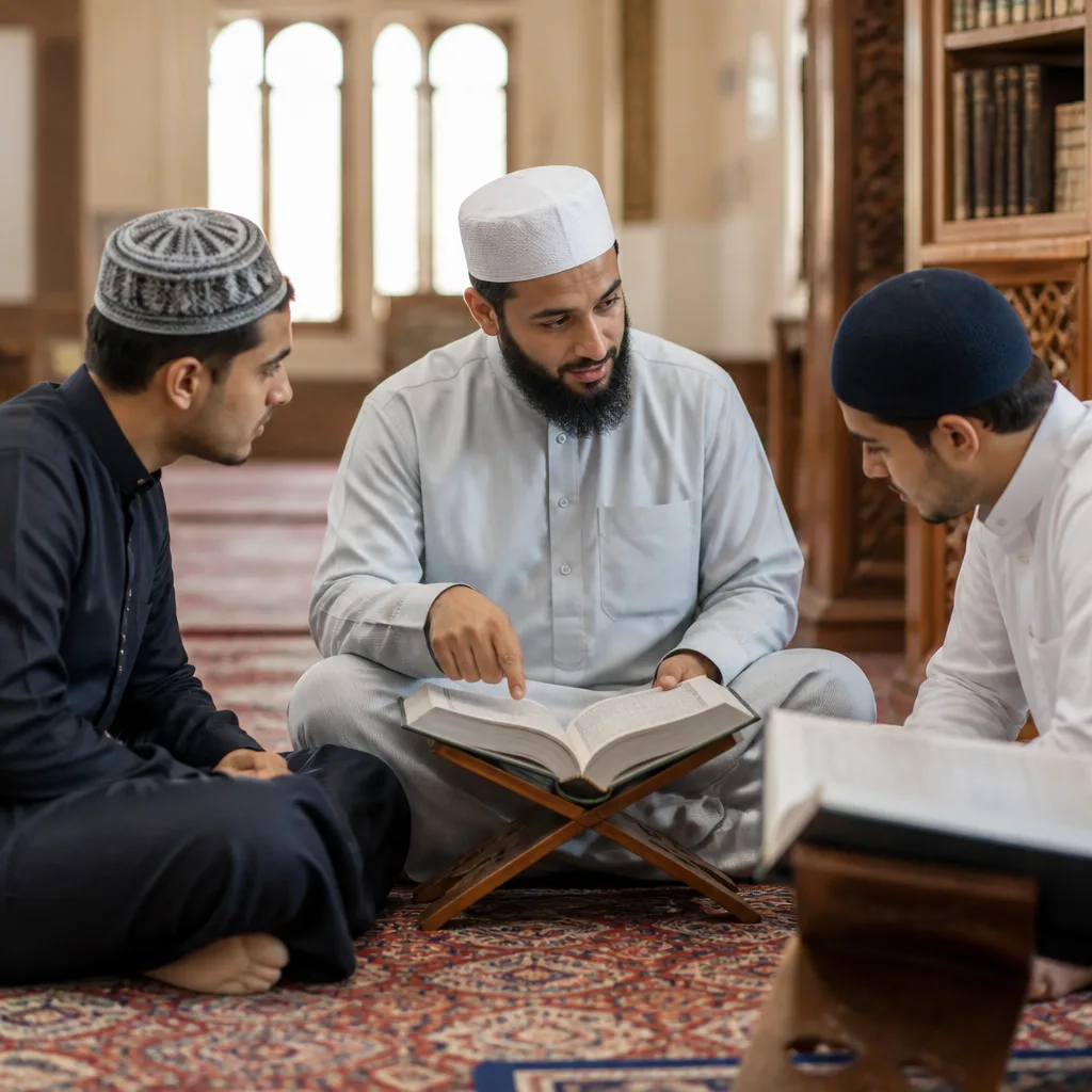 Warm community study circle for new Muslims with a mentor