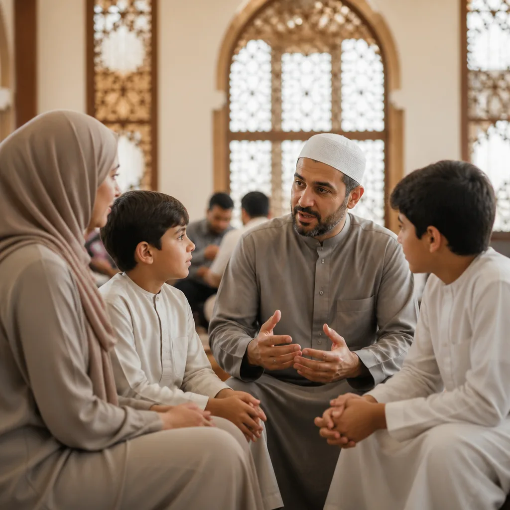 Family members reviewing the elements of a Nikah guidance session