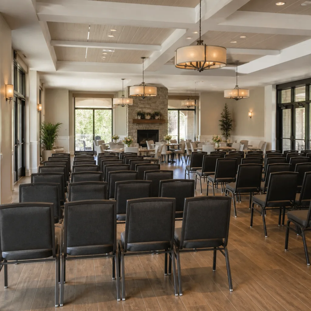 An event hall set up for community programs