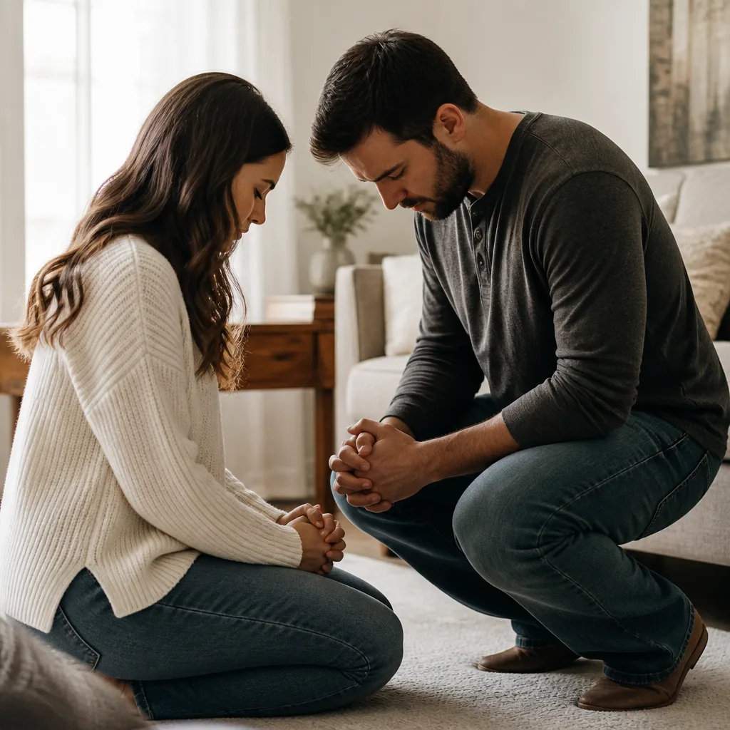 Couple in a calm, reflective consultation setting