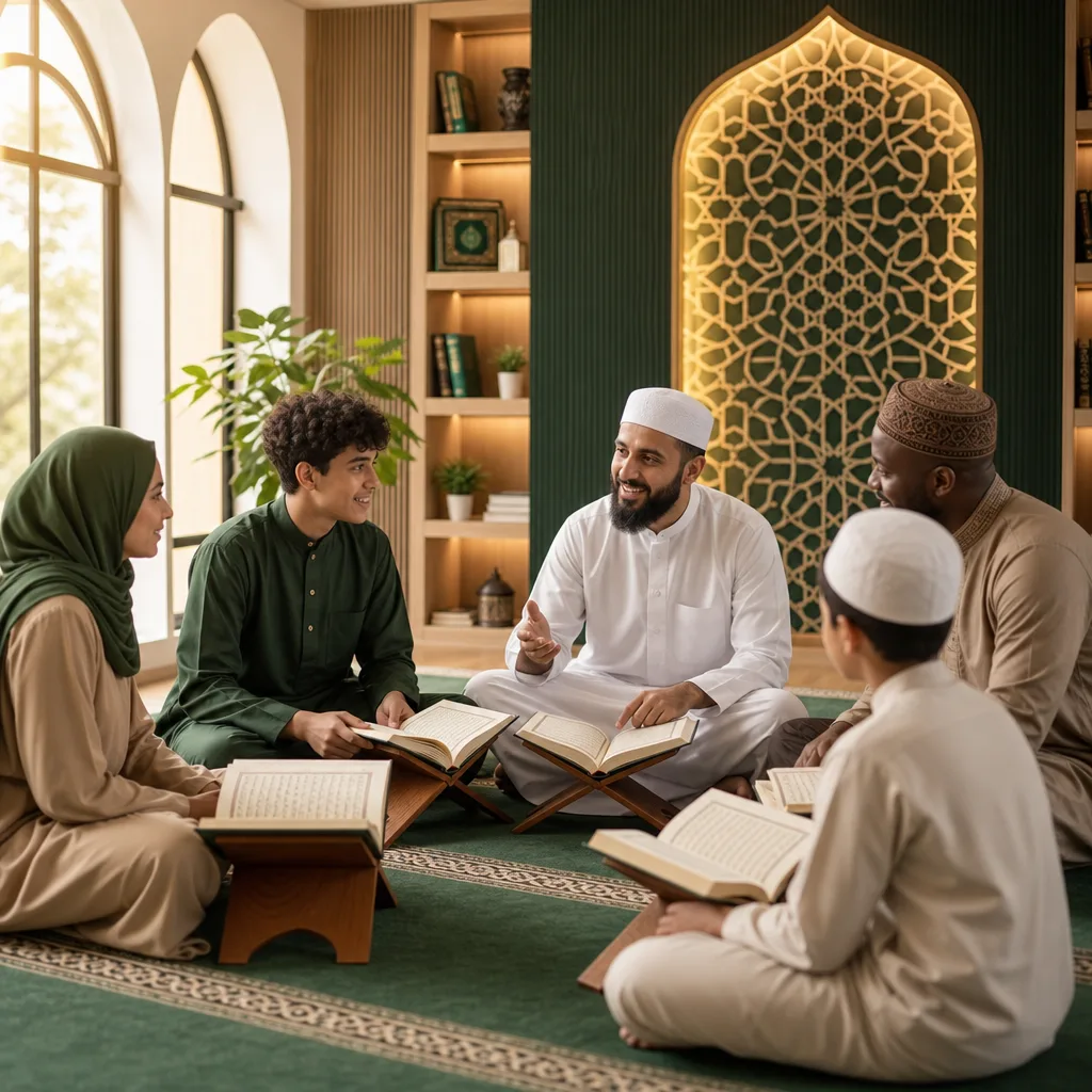 Students learning to read the Qur’an at AMCC