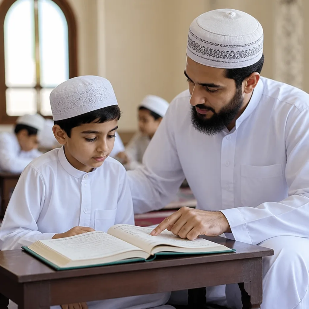 Child learning with an instructor in a welcoming classroom