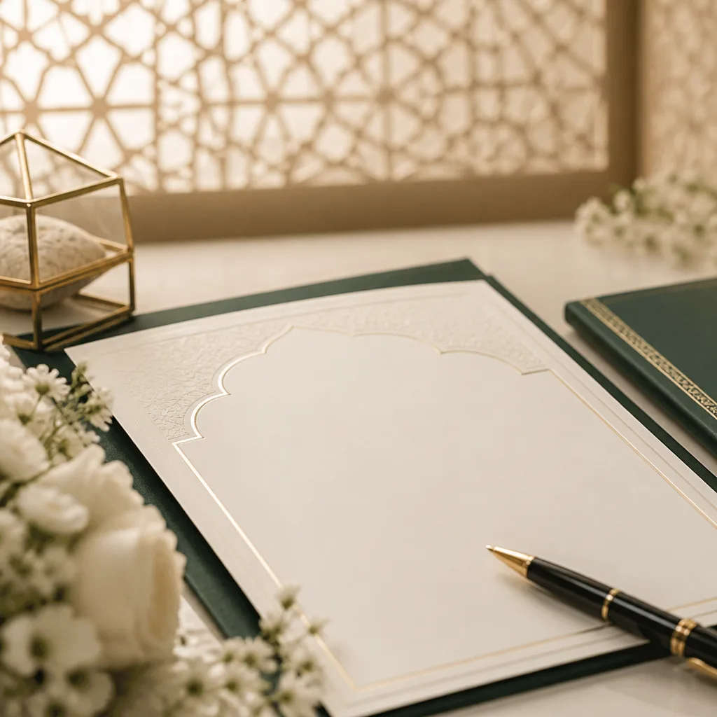 Close-up of a marriage contract concept with a calm, trustworthy atmosphere.