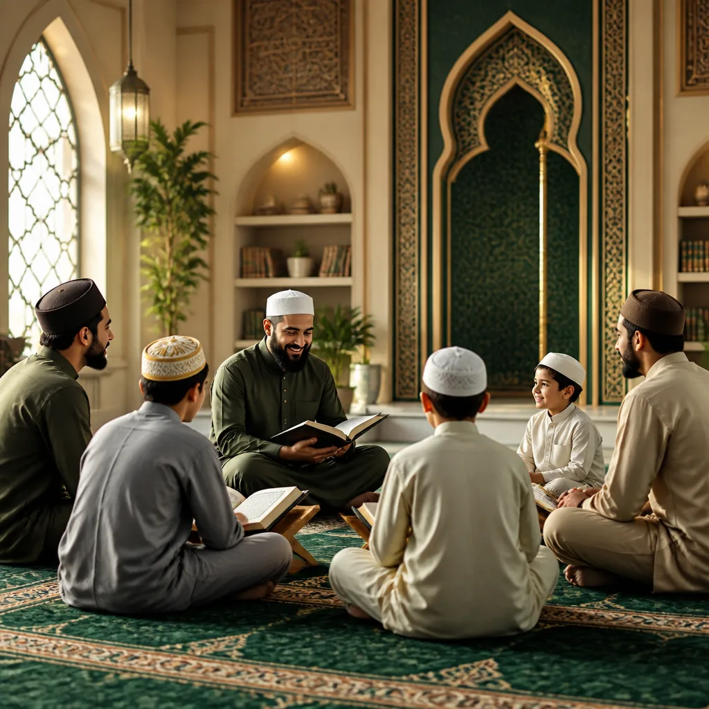 Students improving together in a supportive Quran learning circle.