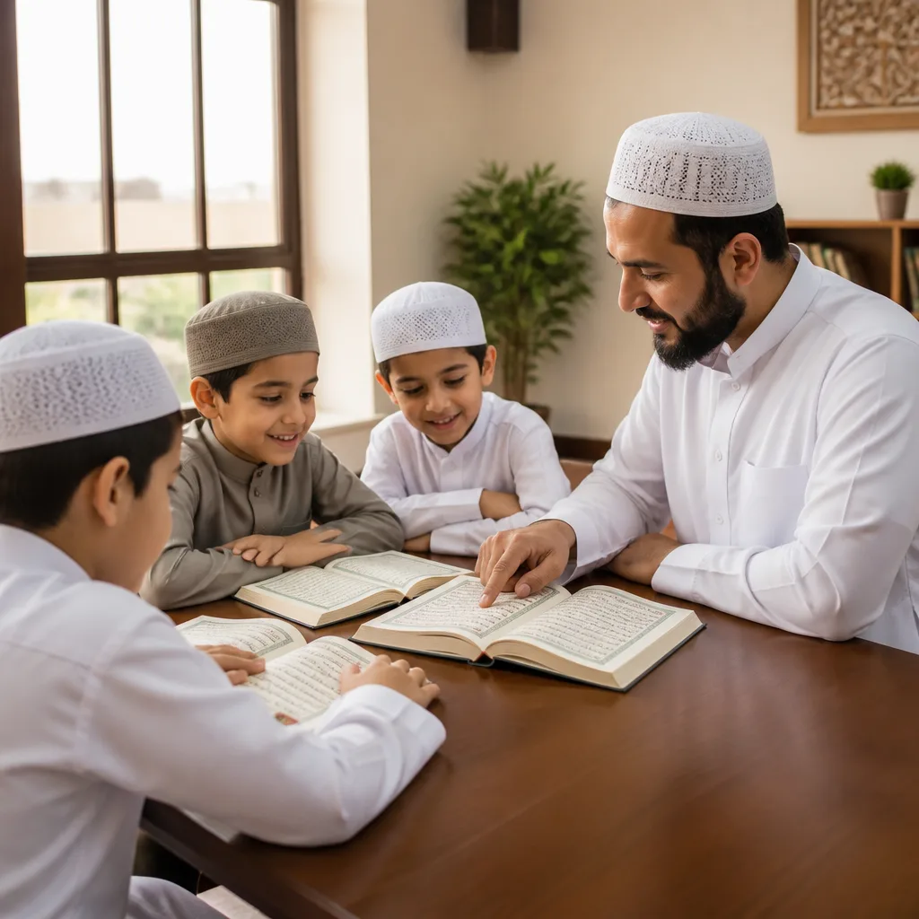 Children learning Qur’an in a classroom with an instructor