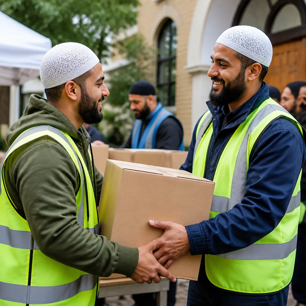 Brothers working together in community service